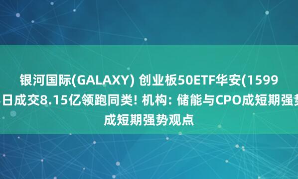 银河国际(GALAXY) 创业板50ETF华安(159949)半日成交8.15亿领跑同类! 机构: 储能与CPO成短期强势观点