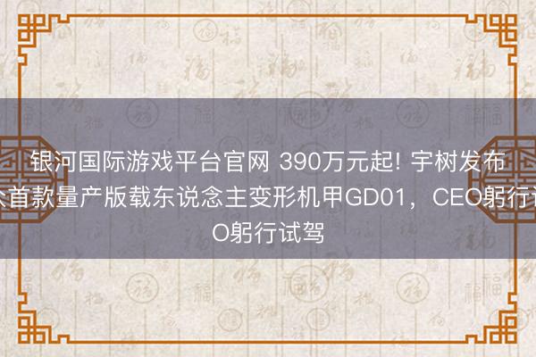 银河国际游戏平台官网 390万元起! 宇树发布大众首款量产版载东说念主变形机甲GD01,CEO躬行试驾