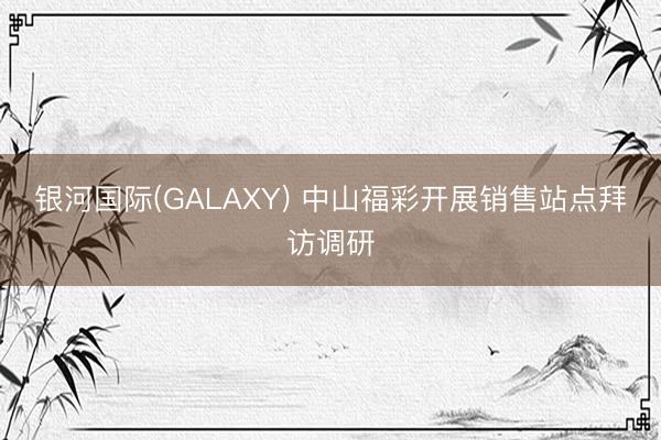 银河国际(GALAXY) 中山福彩开展销售站点拜访调研