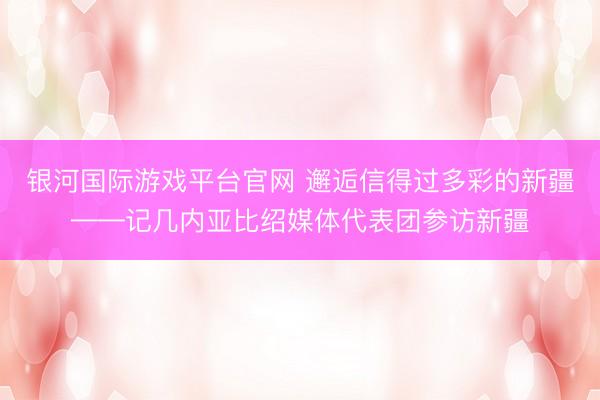 银河国际游戏平台官网 邂逅信得过多彩的新疆——记几内亚比绍媒体代表团参访新疆