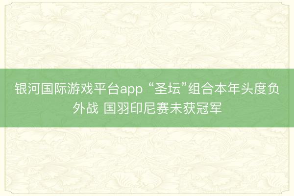 银河国际游戏平台app “圣坛”组合本年头度负外战 国羽印尼赛未获冠军