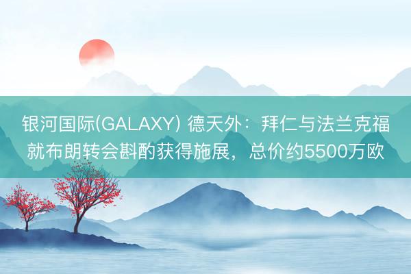 银河国际(GALAXY) 德天外：拜仁与法兰克福就布朗转会斟酌获得施展，总价约5500万欧
